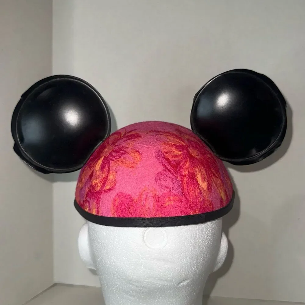 Walt Disney World EAR Hat Minnie Mouse Pink Floral Cap Adult Size